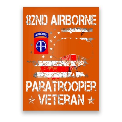 82nd Airborne Paratrooper Veteran Flag, Veterans Day Poster