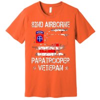 82nd Airborne Paratrooper Veteran Flag, Veterans Day Premium T-Shirt