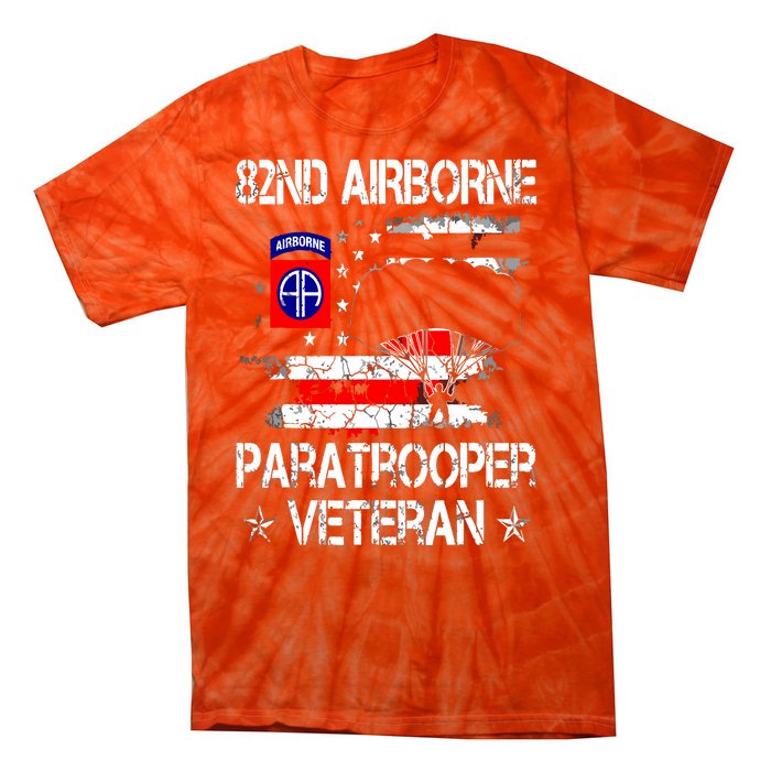 82nd Airborne Paratrooper Veteran Flag, Veterans Day Tie-Dye T-Shirt