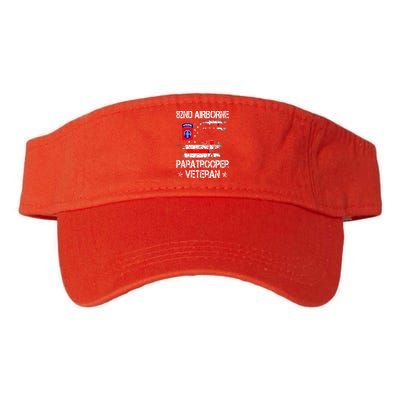 82nd Airborne Paratrooper Veteran Flag, Veterans Day Valucap Bio-Washed Visor