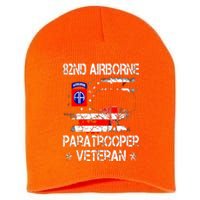 82nd Airborne Paratrooper Veteran Flag, Veterans Day Short Acrylic Beanie