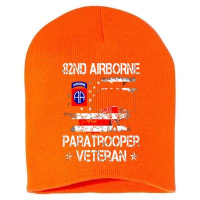 82nd Airborne Paratrooper Veteran Flag, Veterans Day Short Acrylic Beanie