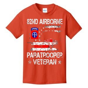 82nd Airborne Paratrooper Veteran Flag, Veterans Day Kids T-Shirt