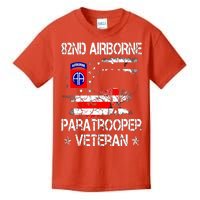 82nd Airborne Paratrooper Veteran Flag, Veterans Day Kids T-Shirt