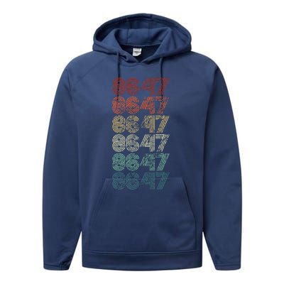 8647 Anti Trump 86 47 Performance Fleece Hoodie