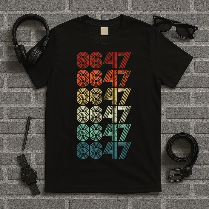 8647 Anti Trump 86 47 Retro Vintage Style Antitrump Vance T-Shirt
