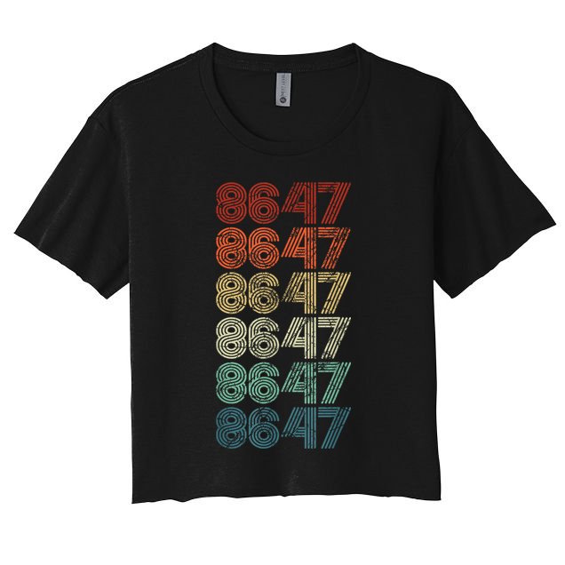 8647 Anti Trump 86 47 Retro Vintage Style Antitrump Vance Crop Top