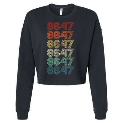 8647 Anti Trump 86 47 Retro Vintage Style Antitrump Vance Cropped Pullover Crew