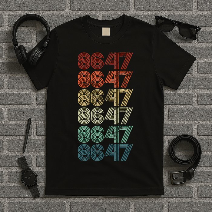 8647 Anti Trump 86 47 Retro Vintage Style Antitrump Vance T-Shirt