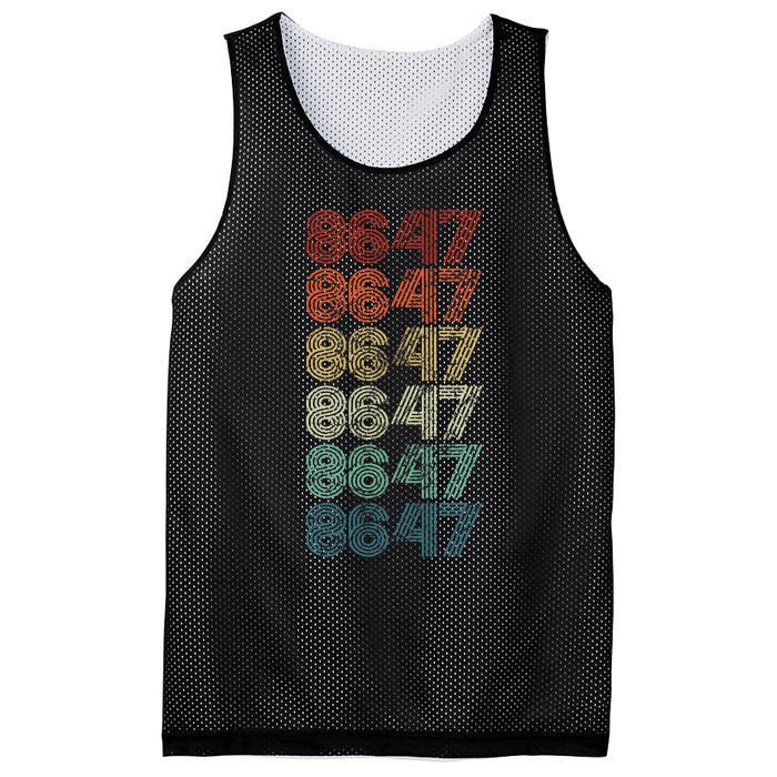 8647 Anti Trump 86 47 Retro Vintage Style Antitrump Vance Mesh Reversible Basketball Jersey Tank