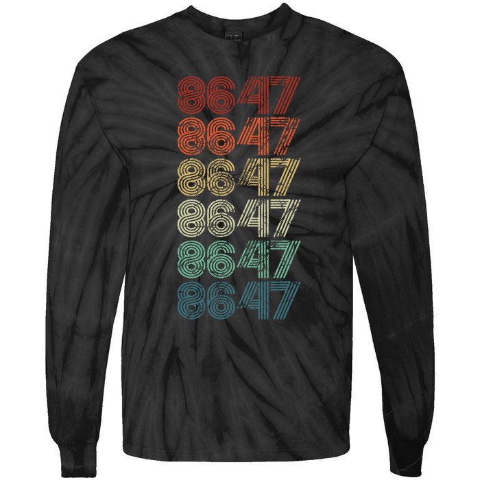 8647 Anti Trump 86 47 Retro Vintage Style Antitrump Vance Tie-Dye Long Sleeve Shirt