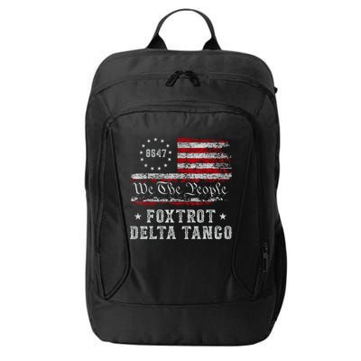 8647 Anti Trump Foxtrots Deltas Tangos Impeach 47 86 47 Flag City Backpack