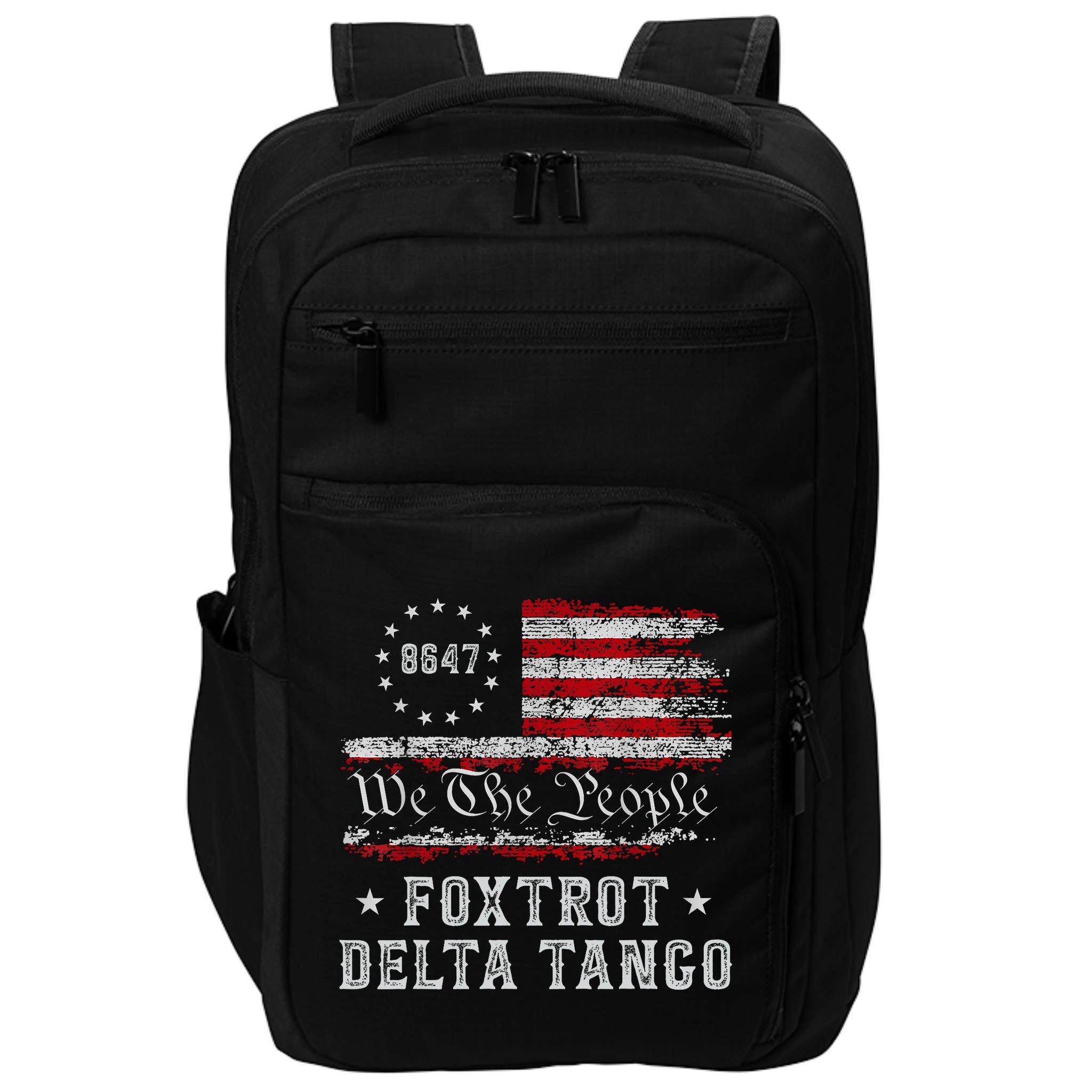 8647 Anti Trump Foxtrots Deltas Tangos Impeach 47 86 47 Flag Impact Tech Backpack