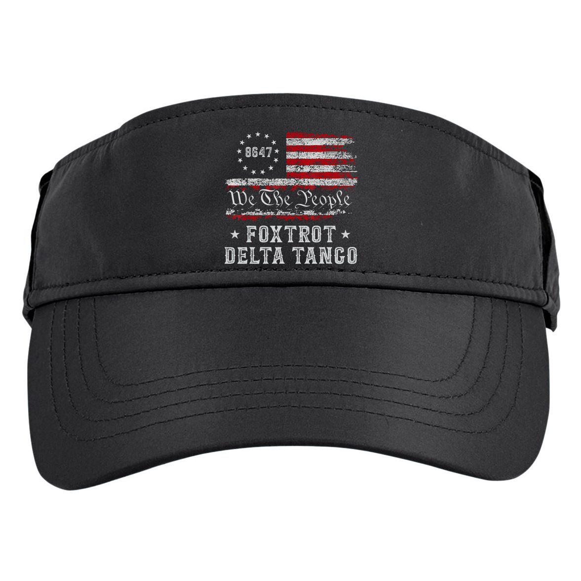 8647 Anti Trump Foxtrots Deltas Tangos Impeach 47 86 47 Flag Adult Drive Performance Visor