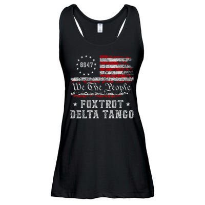 8647 Anti Trump Foxtrots Deltas Tangos Impeach 47 86 47 Flag Ladies Essential Flowy Tank