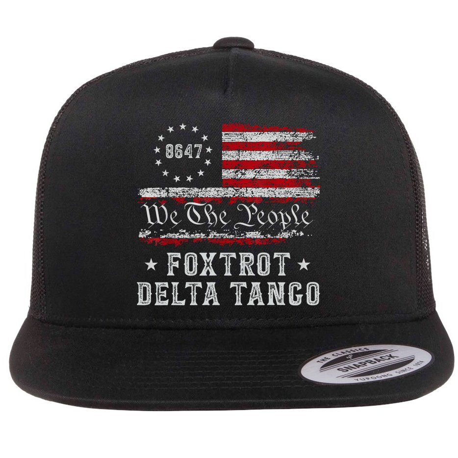 8647 Anti Trump Foxtrots Deltas Tangos Impeach 47 86 47 Flag Flat Bill Trucker Hat
