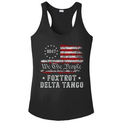 8647 Anti Trump Foxtrots Deltas Tangos Impeach 47 86 47 Flag Ladies PosiCharge Competitor Racerback Tank