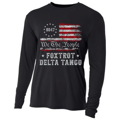 8647 Anti Trump Foxtrots Deltas Tangos Impeach 47 86 47 Flag Cooling Performance Long Sleeve Crew