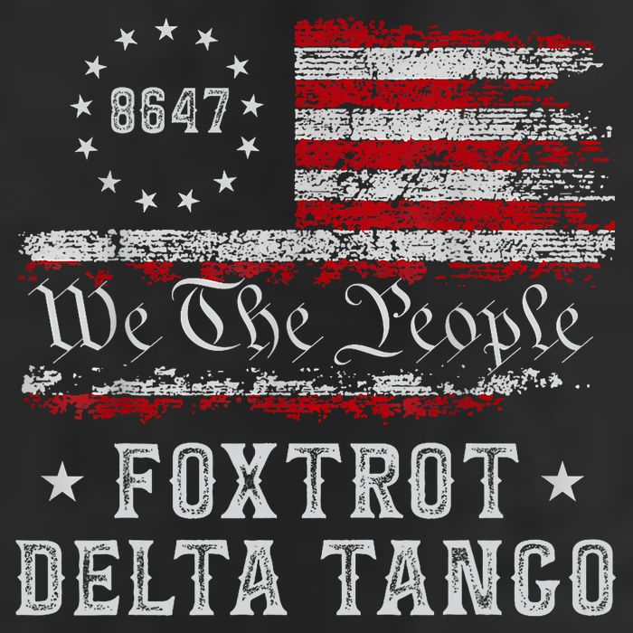 8647 Anti Trump Foxtrots Deltas Tangos Impeach 47 86 47 Flag 25L Jumbo Tote