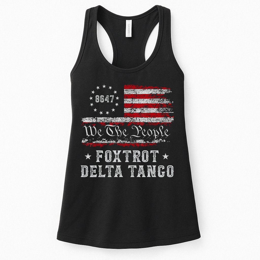 8647 Anti Trump Foxtrots Deltas Tangos Impeach 47 86 47 Flag Womens Tank Top