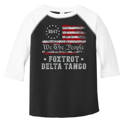 8647 Anti Trump Foxtrots Deltas Tangos Impeach 47 86 47 Flag Toddler Fine Jersey T-Shirt