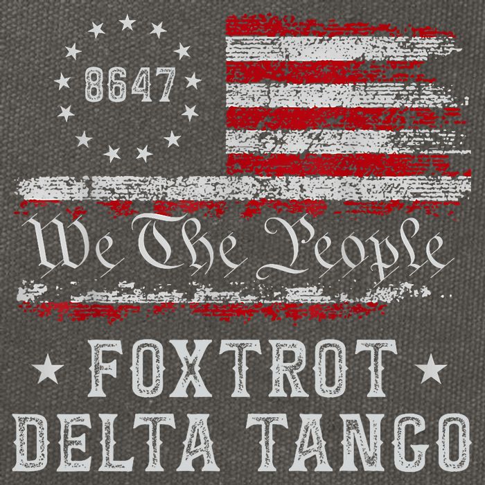 8647 Anti Trump Foxtrots Deltas Tangos Impeach 47 86 47 Flag Cotton Canvas Backpack