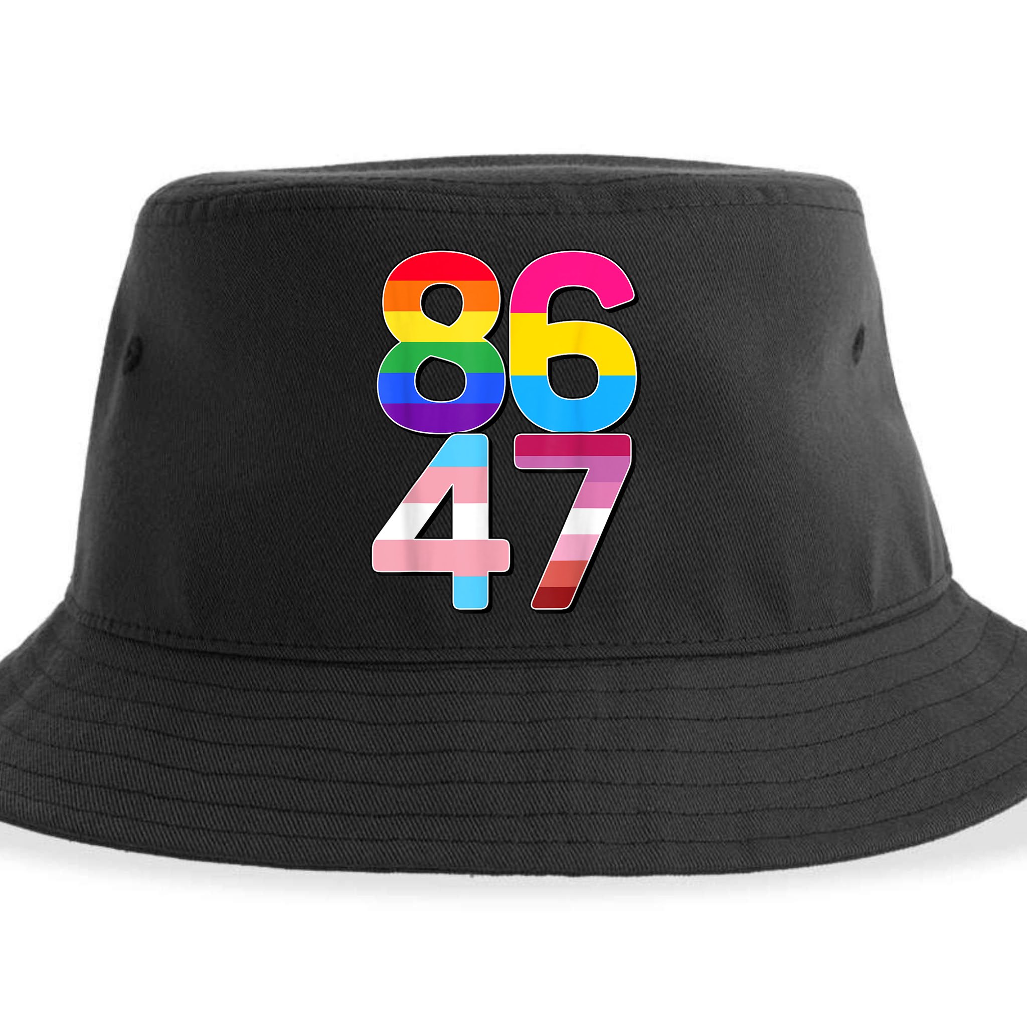 8647 Anti Trump President Rainbow LGBT  Sustainable Bucket Hat