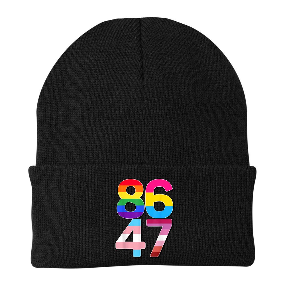 8647 Anti Trump President Rainbow LGBT  Beanie