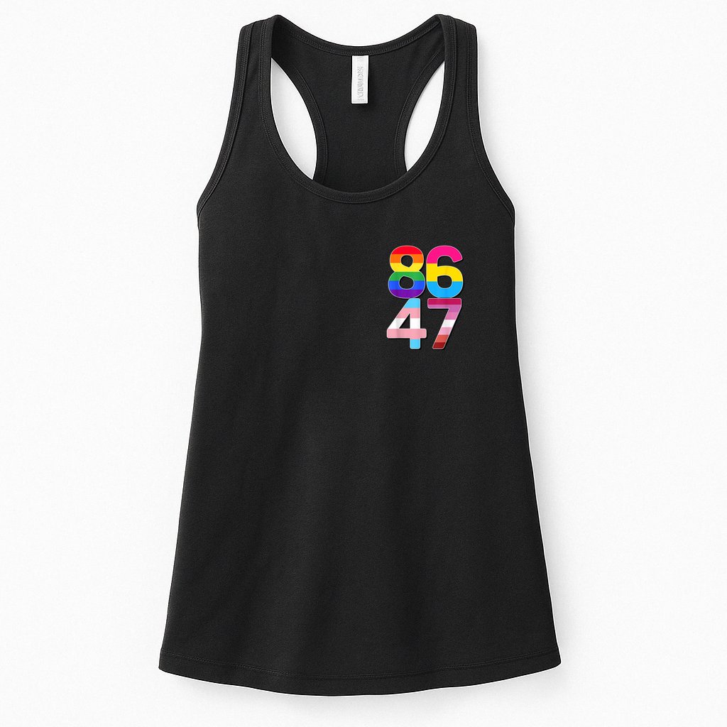 8647 Anti Trump President Rainbow LGBT  Womens Tank Top
