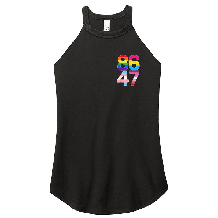 8647 Anti Trump President Rainbow LGBT  Women's Perfect Tri Rocker Tank