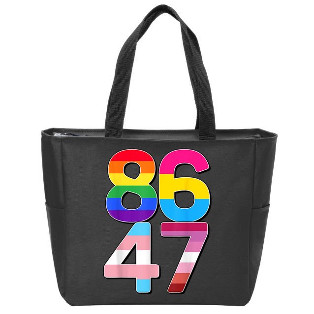 8647 Anti Trump President Rainbow LGBT  Zip Tote Bag