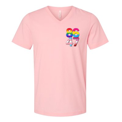 8647 Anti Trump President Rainbow LGBT  V-Neck T-Shirt