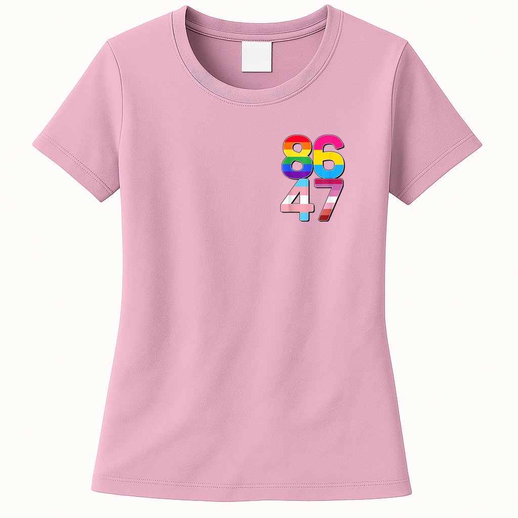 8647 Anti Trump President Rainbow LGBT  Womens T-Shirt