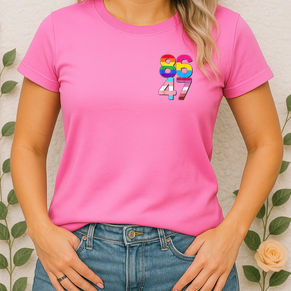 8647 Anti Trump President Rainbow LGBT  Womens T-Shirt