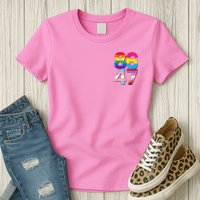 8647 Anti Trump President Rainbow LGBT  Womens T-Shirt