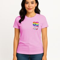 8647 Anti Trump President Rainbow LGBT  Womens T-Shirt