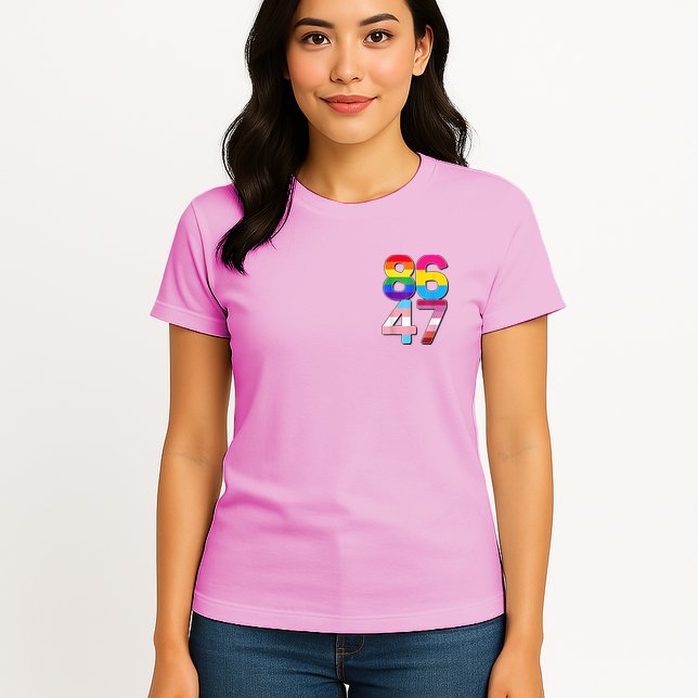 8647 Anti Trump President Rainbow LGBT  Womens T-Shirt