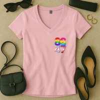 8647 Anti Trump President Rainbow LGBT  Women's V-Neck T-Shirt