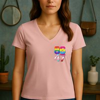 8647 Anti Trump President Rainbow LGBT  Women's V-Neck T-Shirt