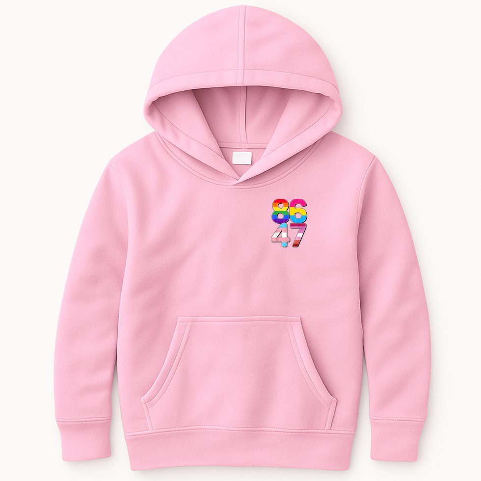 8647 Anti Trump President Rainbow LGBT  Kids Hoodie