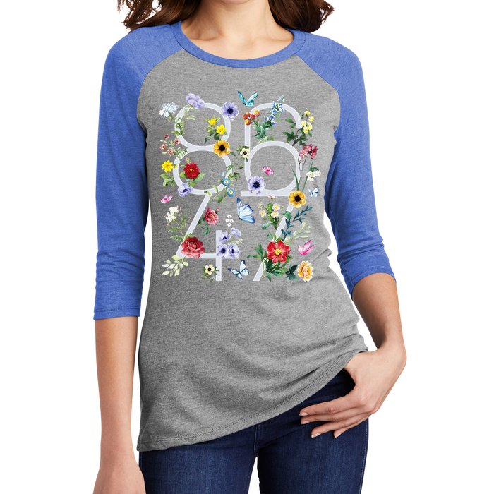  8647 Anti Trump President Women's Tri-Blend 3/4-Sleeve Raglan Shirt