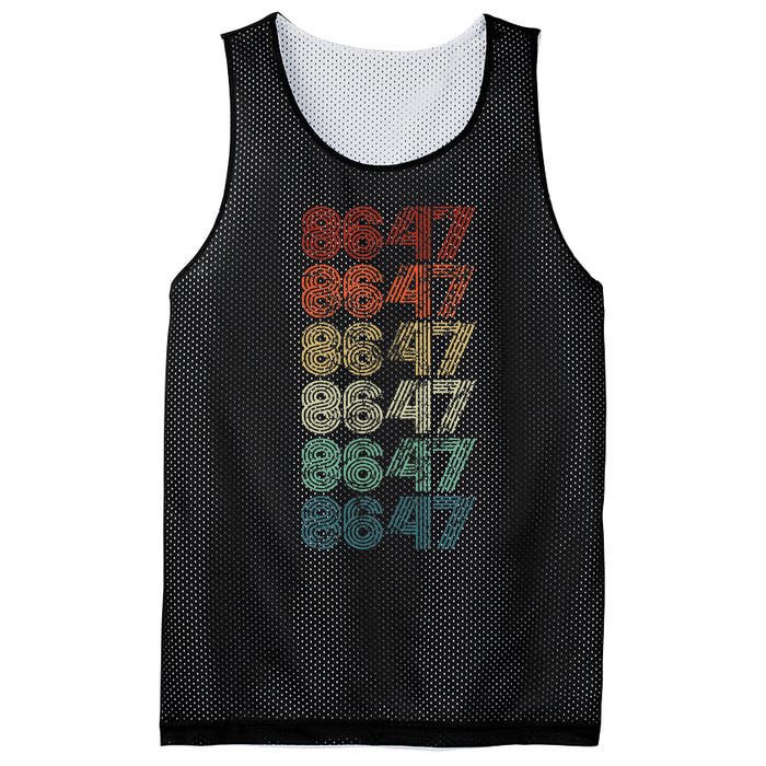 8647 Anti Trump 86 47 Retro Vintage Style Anti Trump Vance Mesh Reversible Basketball Jersey Tank