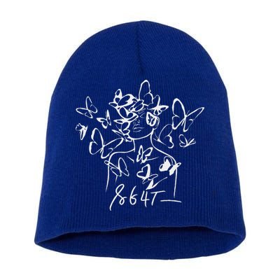 8647 Anti Trump Floral Resist 86 47 Impeach Trump Impeach 47 Short Acrylic Beanie