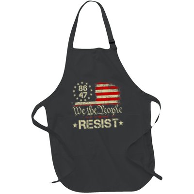 8647 Anti Trump Resist Impeach Trump Impeach 4786 47 Flag Full-Length Apron With Pockets