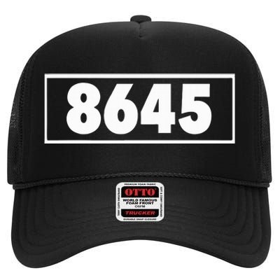 8645 Anti Trump Impeach S. High Crown Mesh Back Trucker Hat