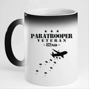 82nd Airborne Veteran Paratrooper 11oz Black Color Changing Mug