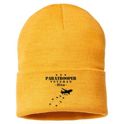 82nd Airborne Veteran Paratrooper Sustainable Knit Beanie