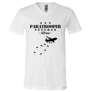 82nd Airborne Veteran Paratrooper V-Neck T-Shirt