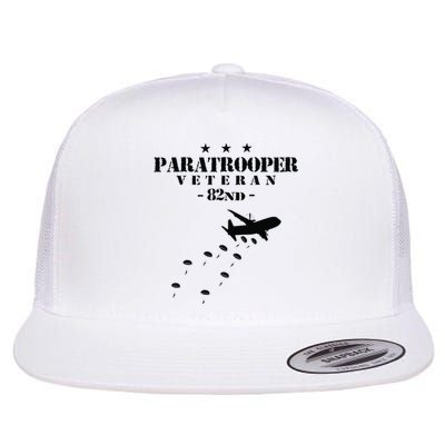 82nd Airborne Veteran Paratrooper Flat Bill Trucker Hat