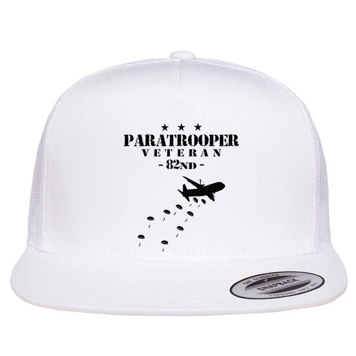 82nd Airborne Veteran Paratrooper Flat Bill Trucker Hat